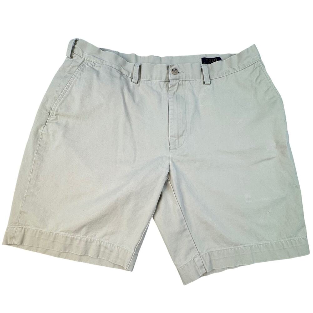 Polo Ralph Lauren Classic Fit Shorts Mens 36 Beige Khaki Chino Cotton Preppy